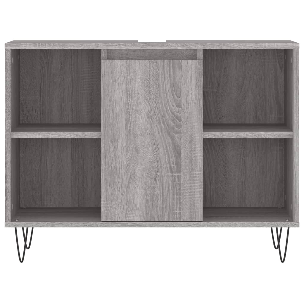 Badschrank Grau Sonoma 80x33x60 cm Holzwerkstoff