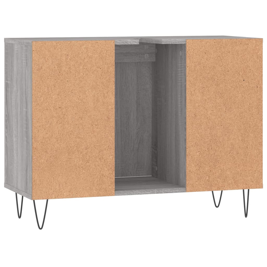 Badschrank Grau Sonoma 80x33x60 cm Holzwerkstoff