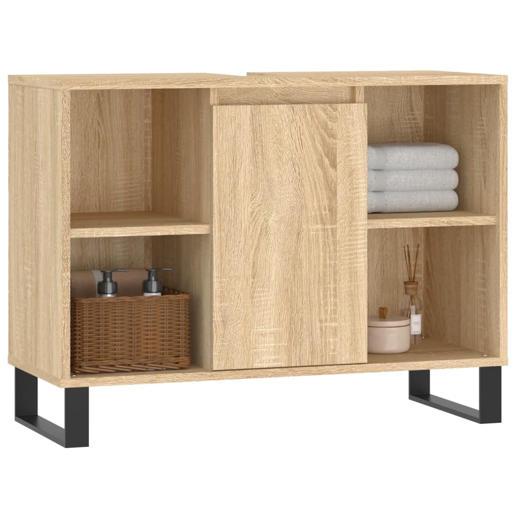 Badschrank Sonoma-Eiche 80x33x60 cm Holzwerkstoff