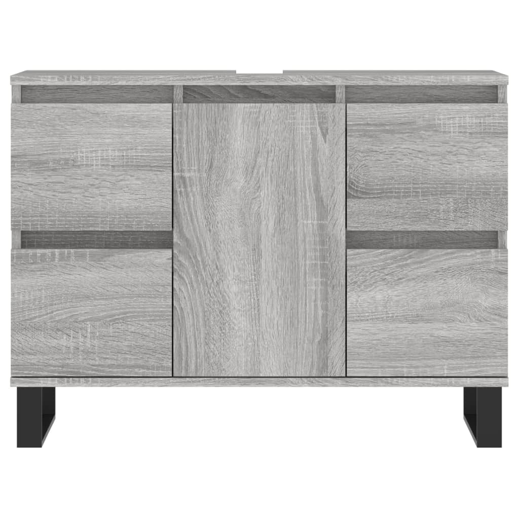 Badschrank Grau Sonoma 80x33x60 cm Holzwerkstoff