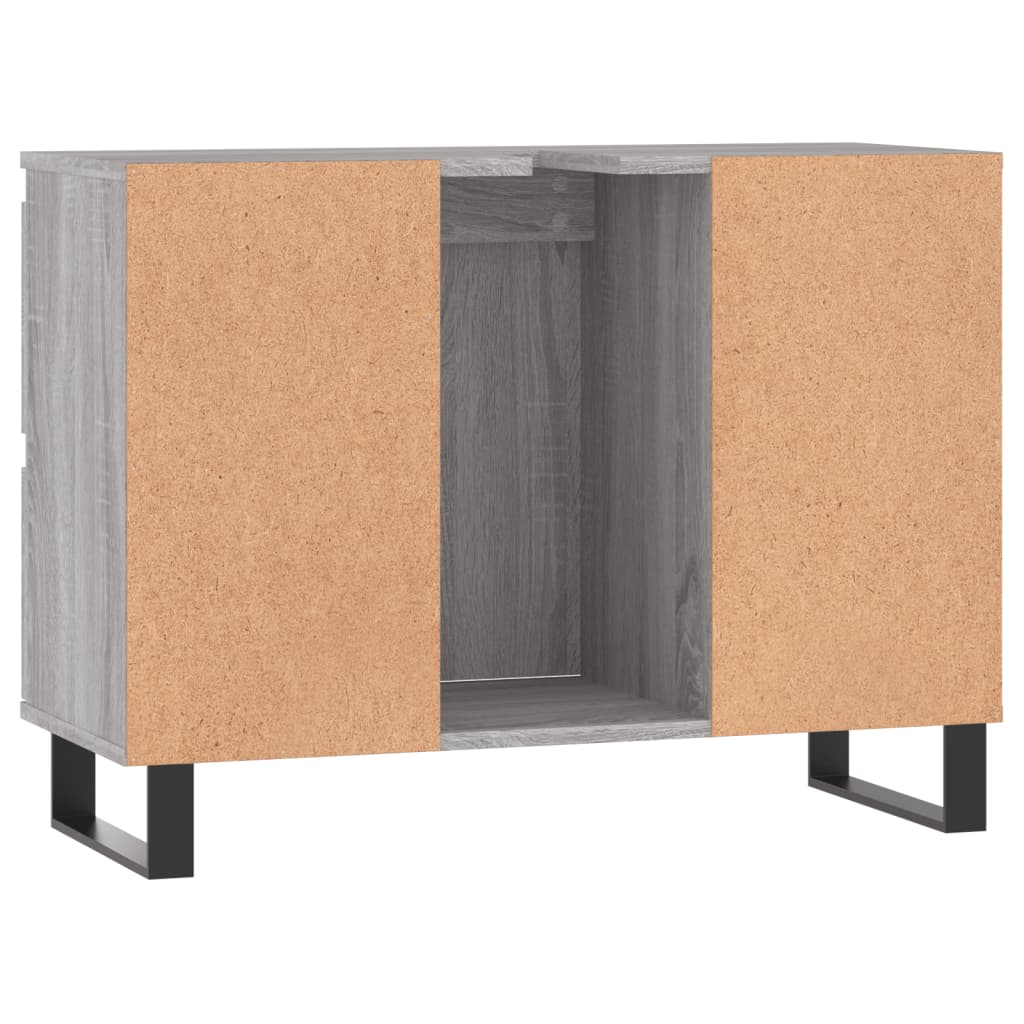 Badschrank Grau Sonoma 80x33x60 cm Holzwerkstoff