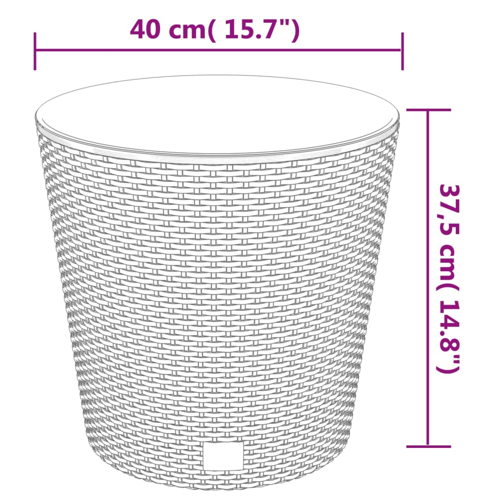 Pflanzkübel mit herausnehmbaren Einsatz Anthrazit 35/37,5 L PP