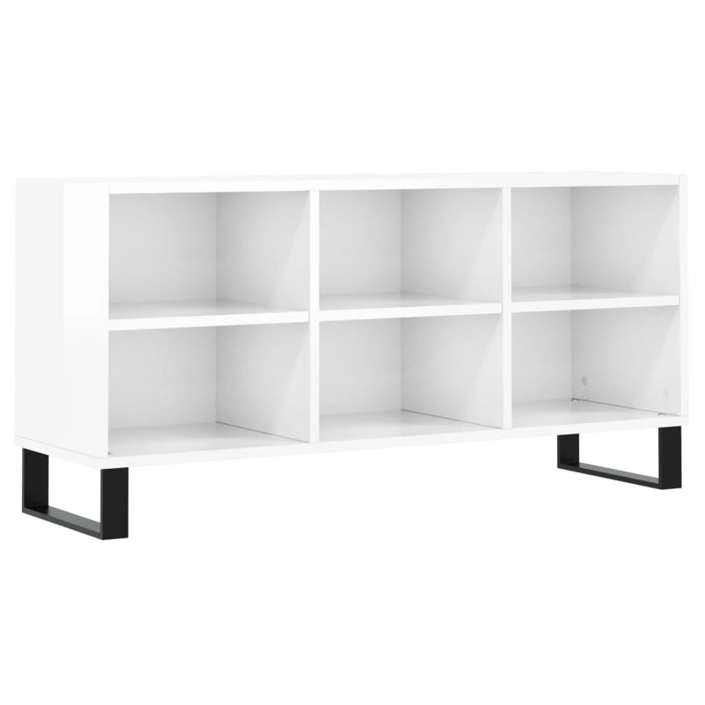 TV-Schrank Hochglanz-Weiß 103,5x30x50 cm Holzwerkstoff