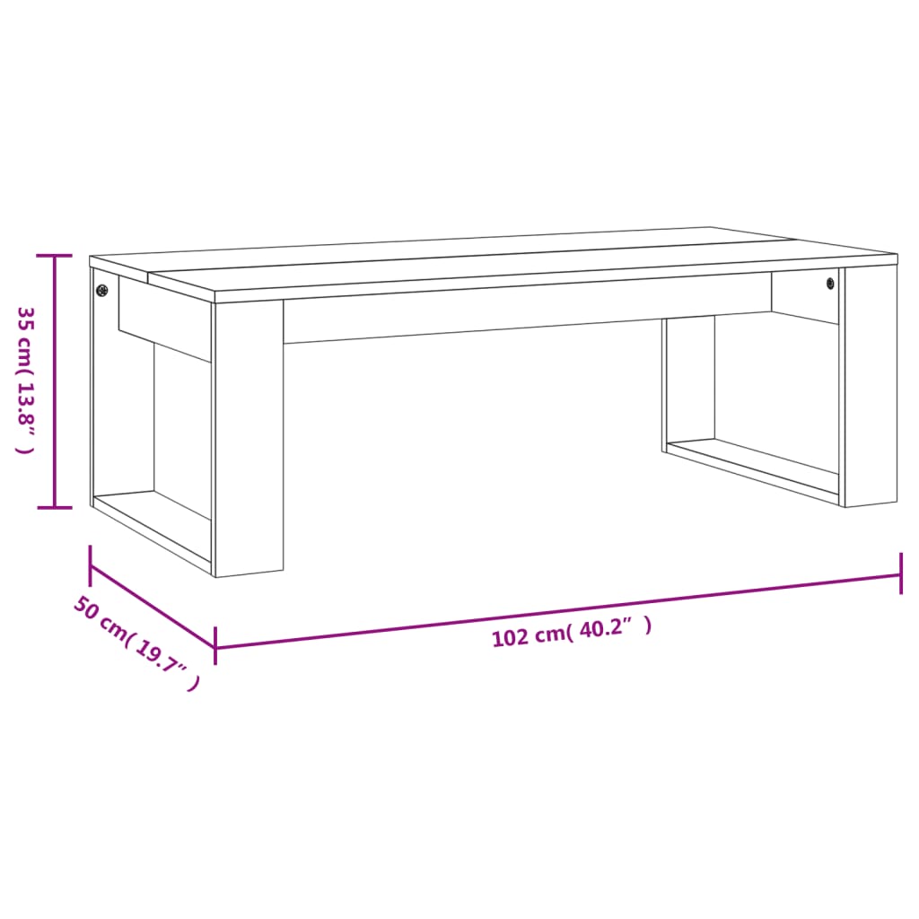 Couchtisch Sonoma-Eiche 102x50x35 cm Holzwerkstoff