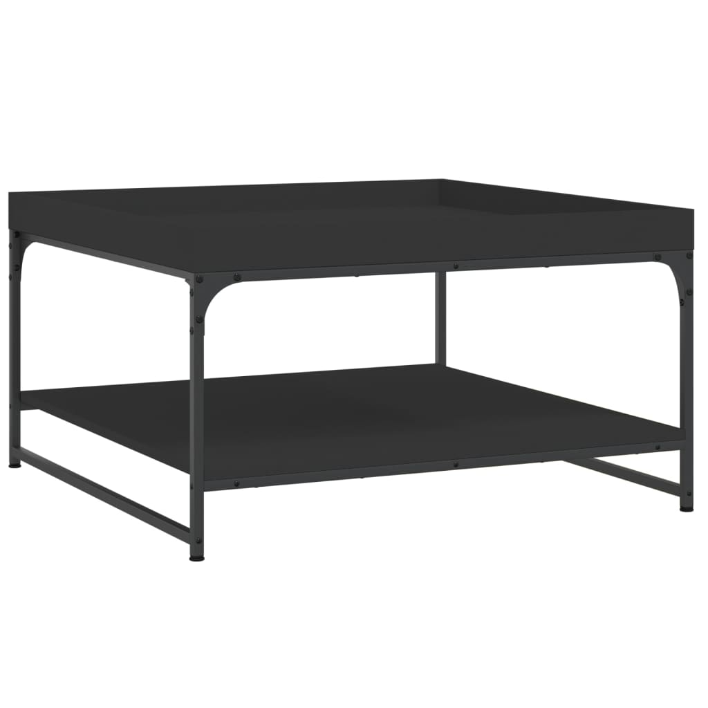 Couchtisch Schwarz 80x80x45 cm Holzwerkstoff und Eisen