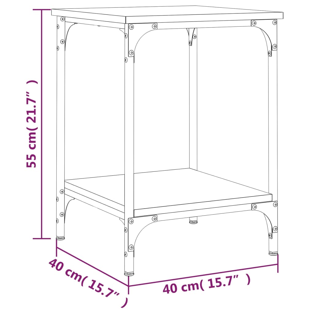 Couchtisch Braun Eichen-Optik 40x40x55 cm Holzwerkstoff