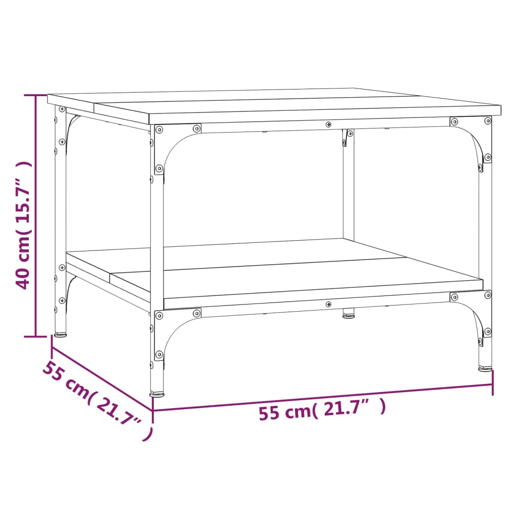 Couchtisch Braun Eichen-Optik 55x55x40 cm Holzwerkstoff