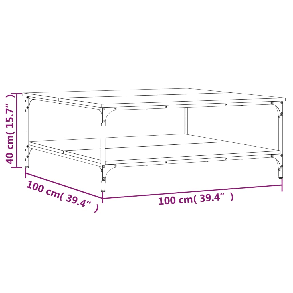 Couchtisch Braun Eichen-Optik 100x100x40 cm Holzwerkstoff