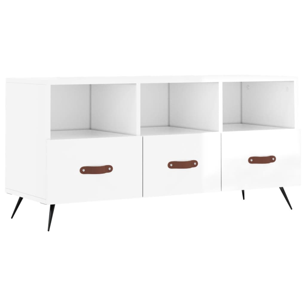 TV-Schrank Hochglanz-Weiß 102x36x50 cm Holzwerkstoff