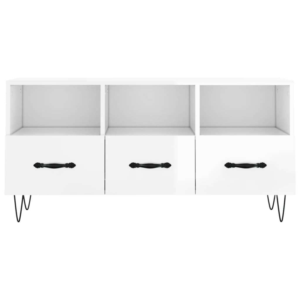 TV-Schrank Hochglanz-Weiß 102x36x50 cm Holzwerkstoff