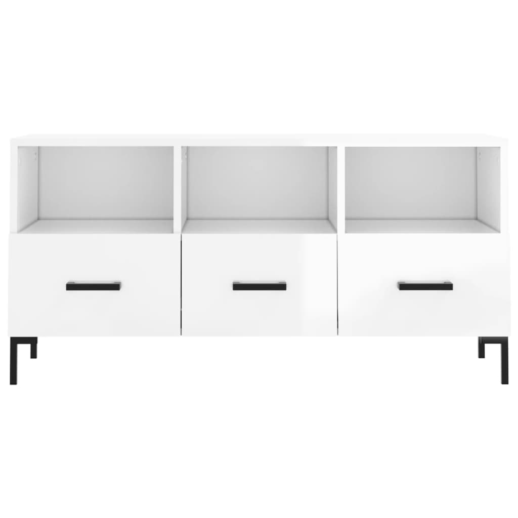 TV-Schrank Hochglanz-Weiß 102x36x50 cm Holzwerkstoff