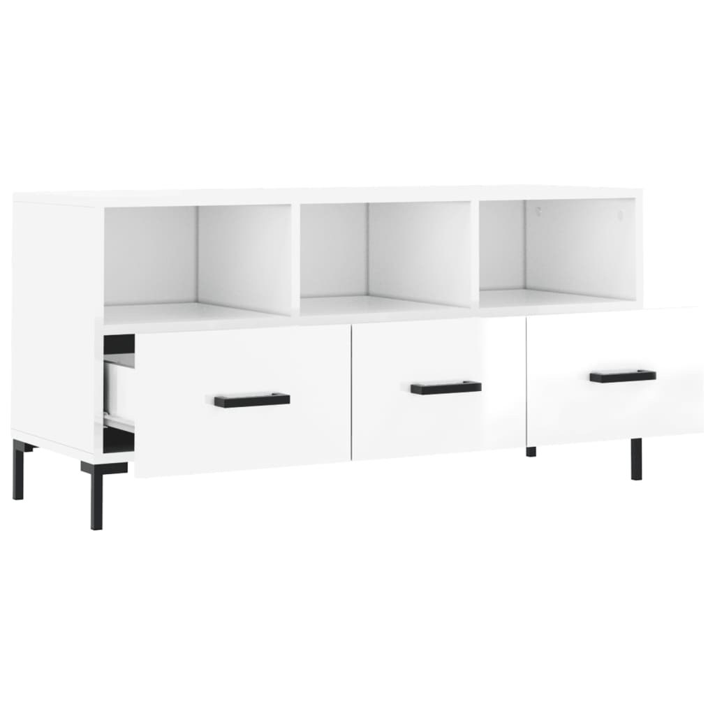 TV-Schrank Hochglanz-Weiß 102x36x50 cm Holzwerkstoff