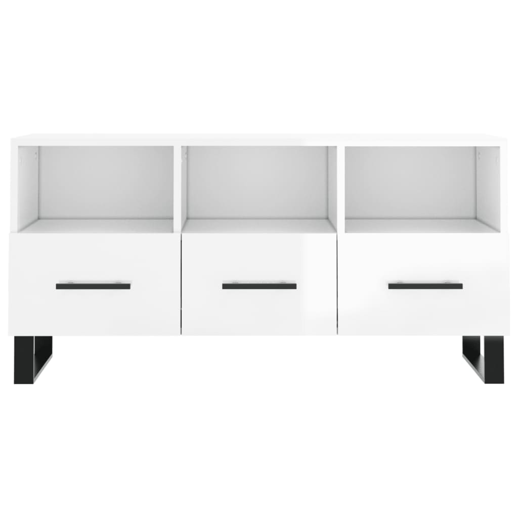 TV-Schrank Hochglanz-Weiß 102x36x50 cm Holzwerkstoff