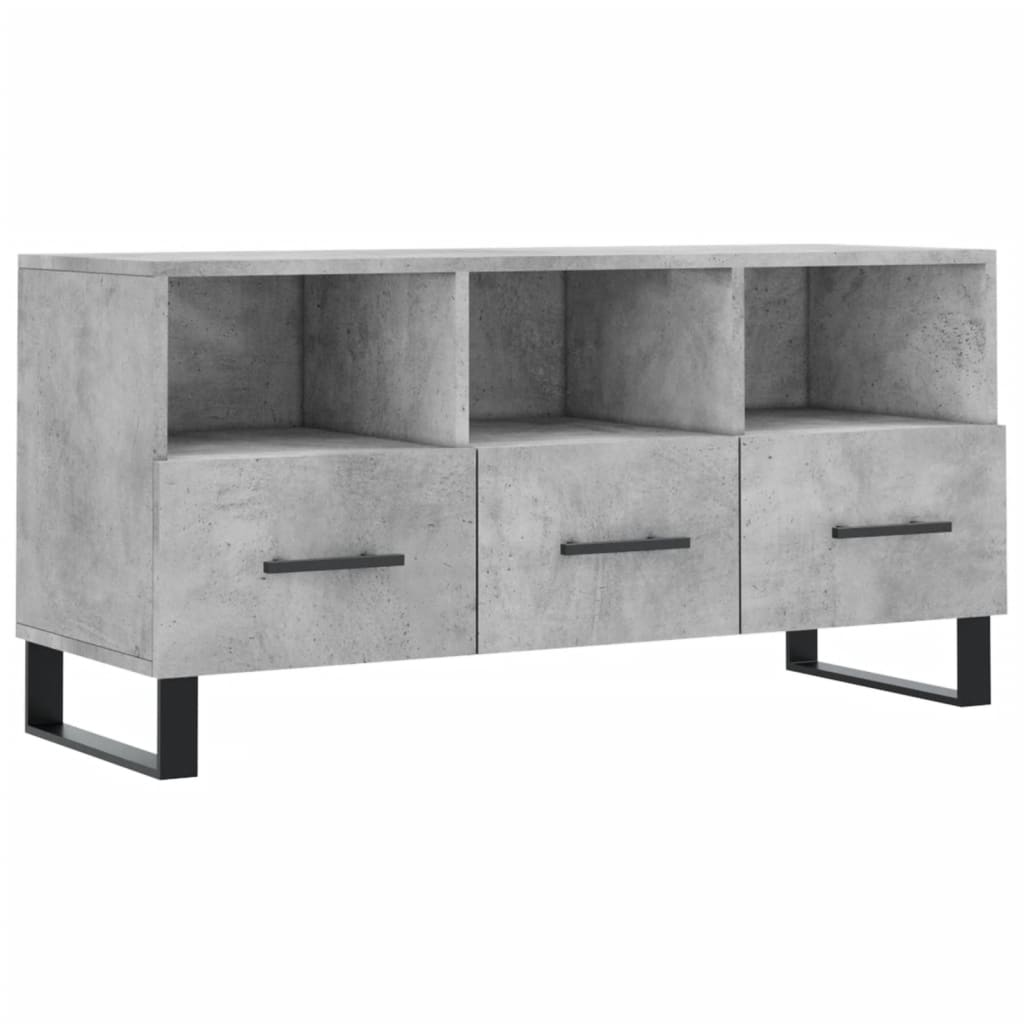 TV-Schrank Betongrau 102x36x50 cm Holzwerkstoff