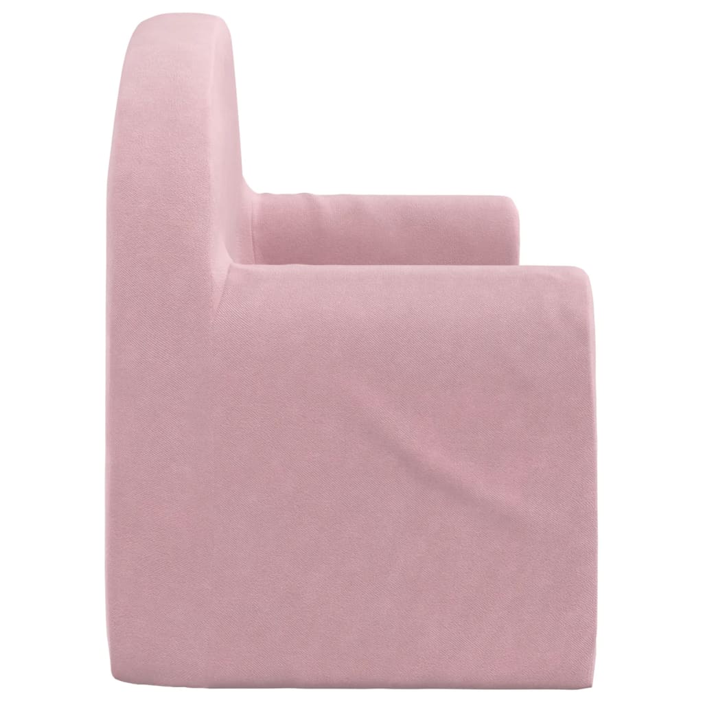 Kindersofa 2-Sitzer Rosa Weich Plüsch