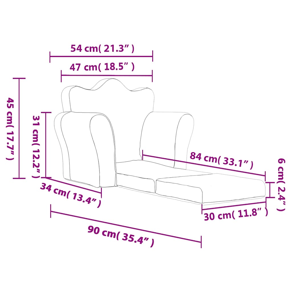 Schlafsofa für Kinder Creme Weicher Plüsch