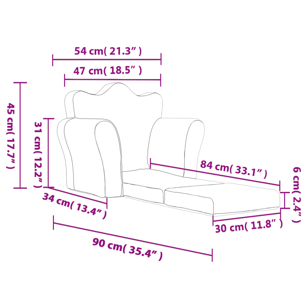 Schlafsofa für Kinder Rosa Weich Plüsch