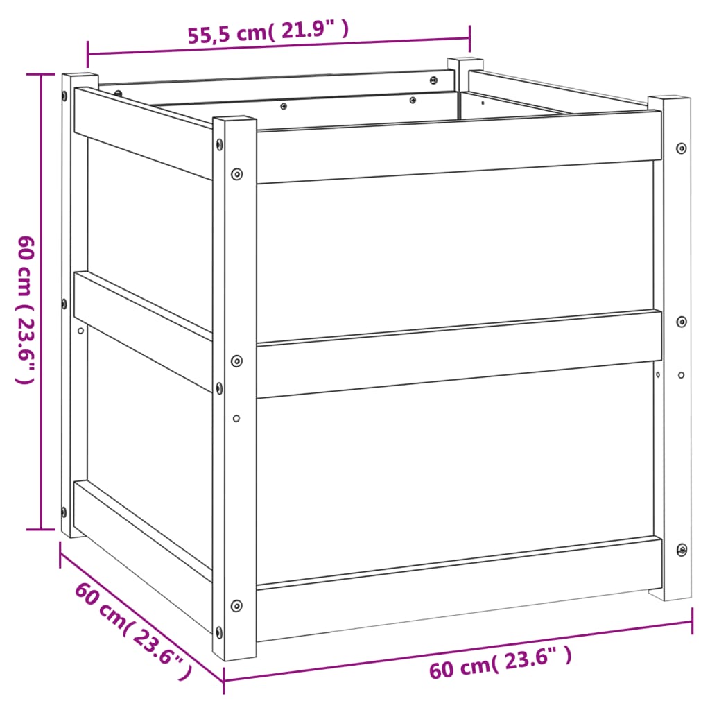 Pflanzkübel 60x60x60 cm Kiefernholz Imprägniert