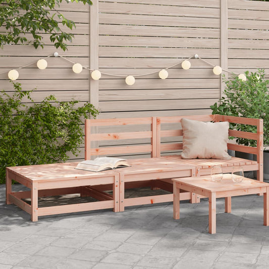 Gartensofa mit Hocker 2-Sitzer Massivholz Douglasie