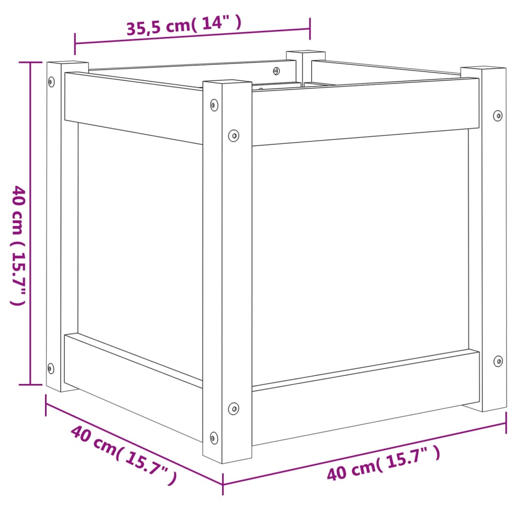 Pflanzkübel 40x40x40 cm Massivholz Douglasie