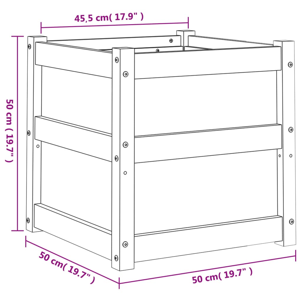 Pflanzkübel 50x50x50 cm Massivholz Douglasie