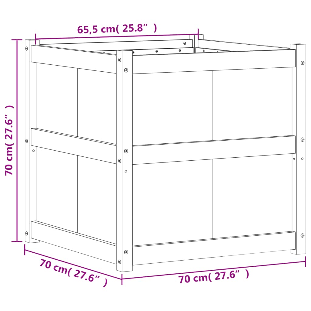 Pflanzkübel 70x70x70 cm Massivholz Douglasie