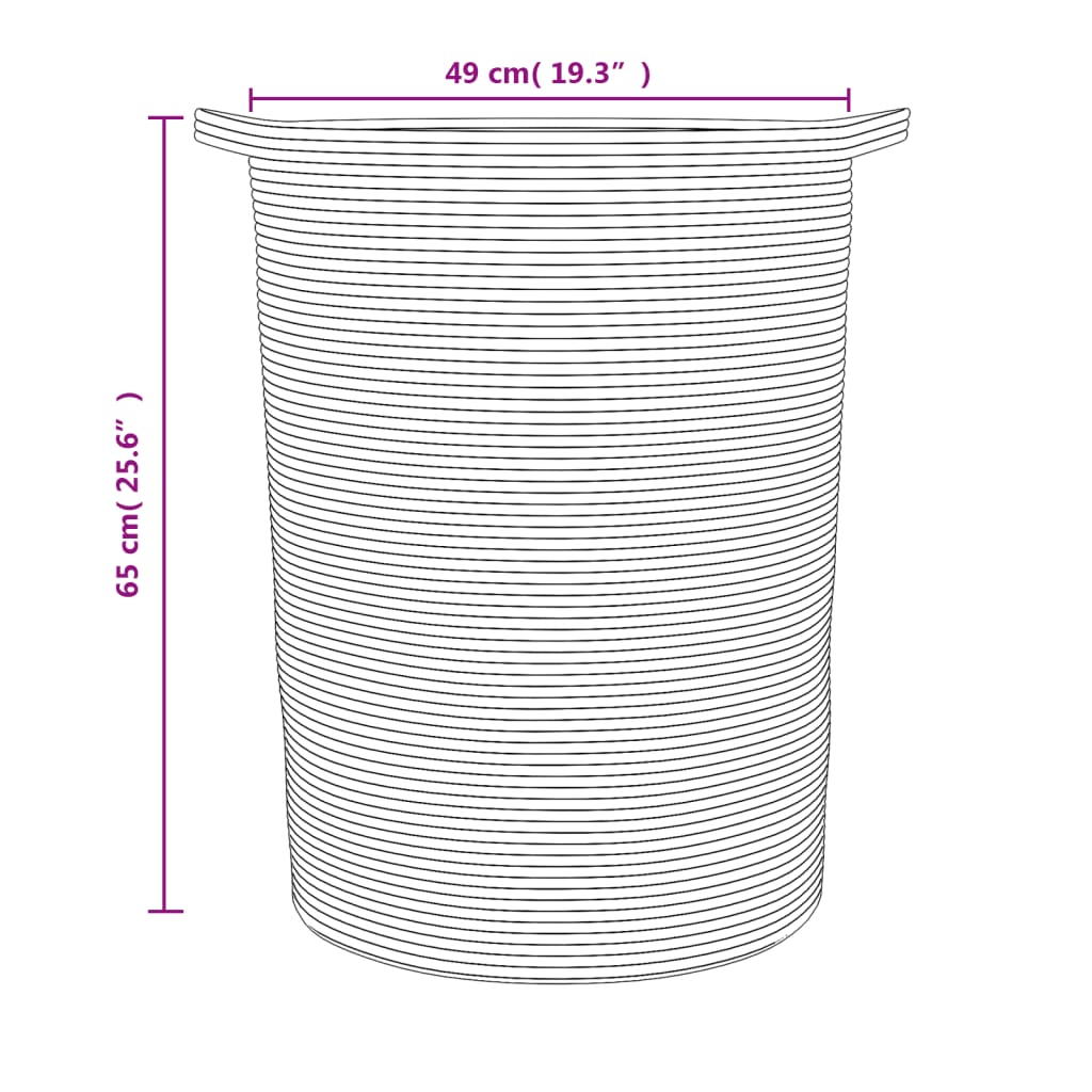 Aufbewahrungskorb Grau und Weiß Ø49x65 cm Baumwolle