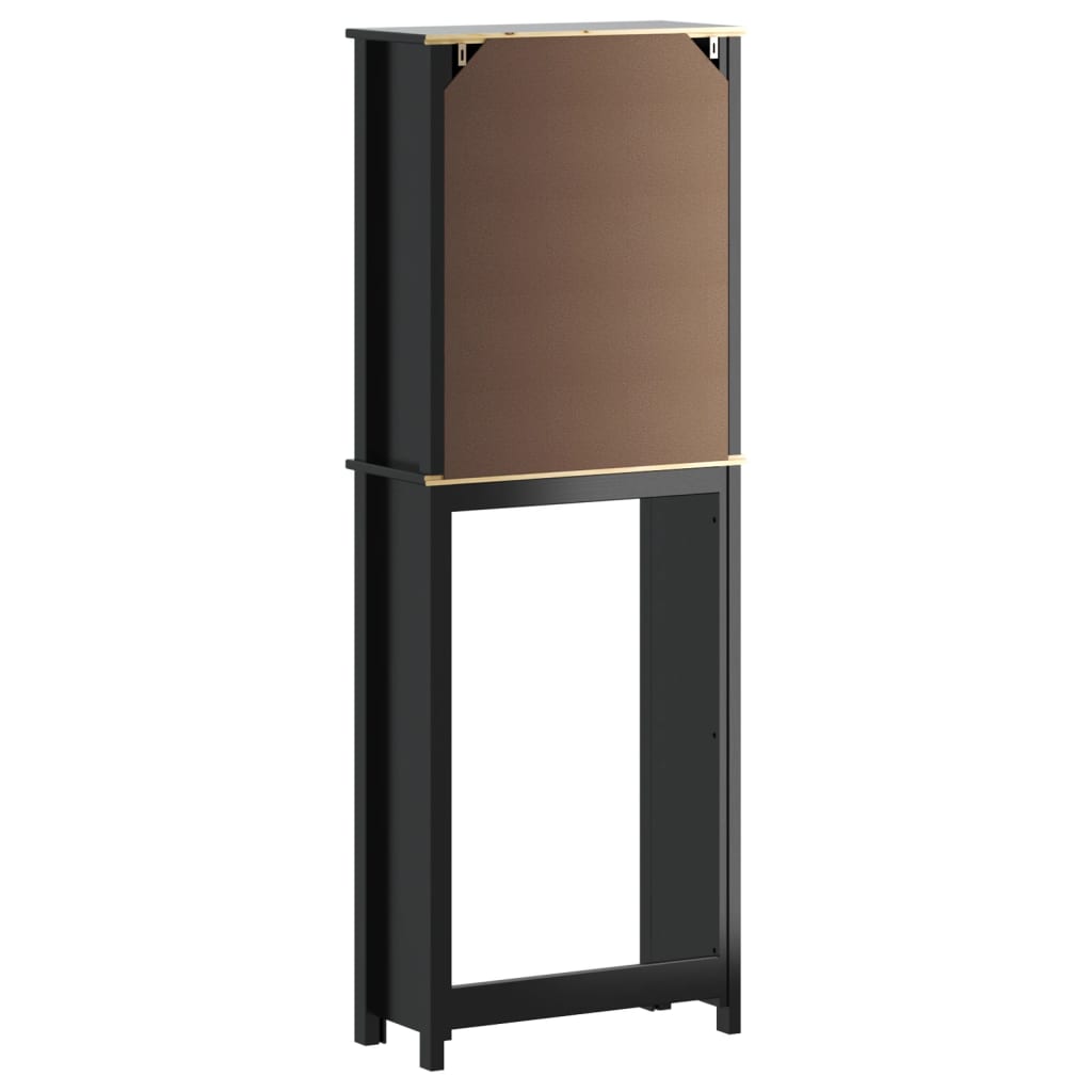 Toilettenschrank BERG Schwarz 60x27x164,5 cm Massivholz