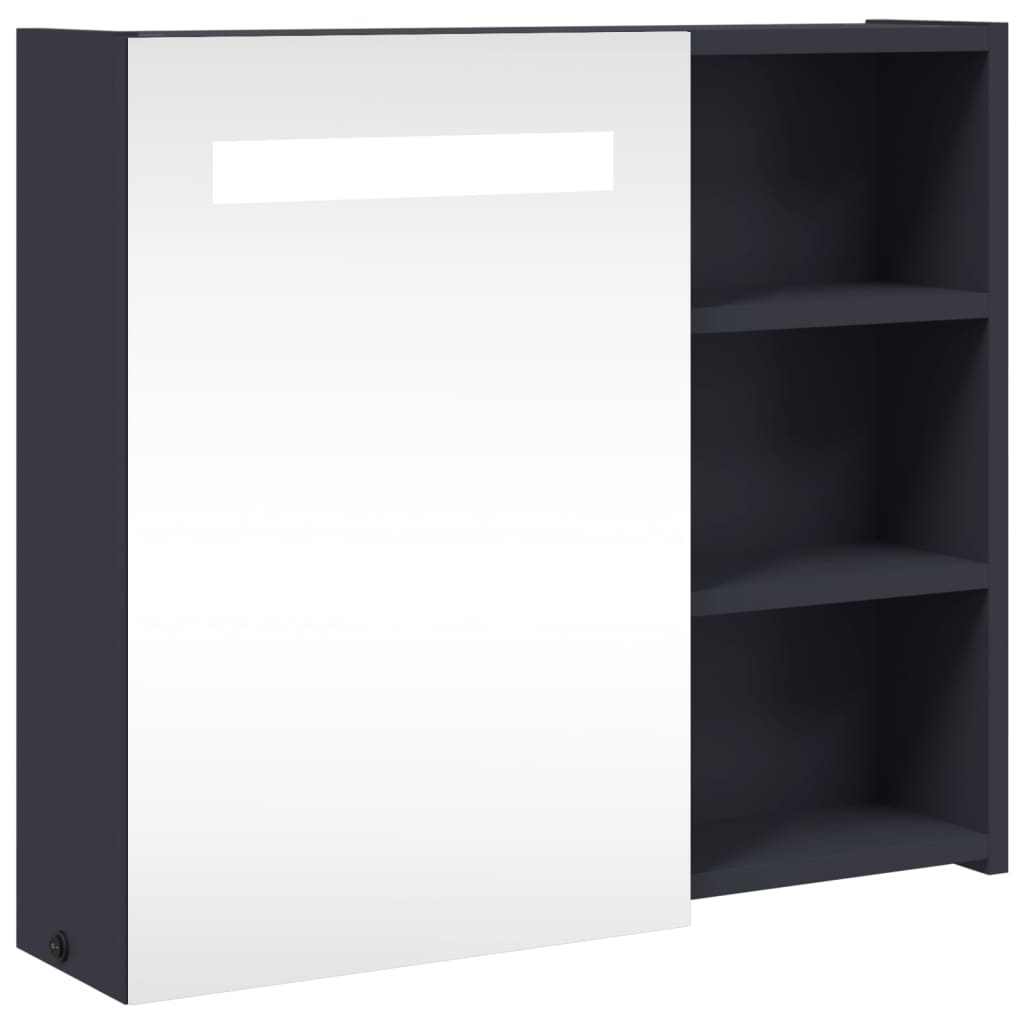 Spiegelschrank mit LED-Beleuchtung Grau 60x13x52 cm