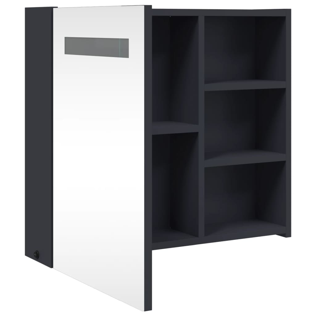 Spiegelschrank mit LED-Beleuchtung Grau 60x13x52 cm