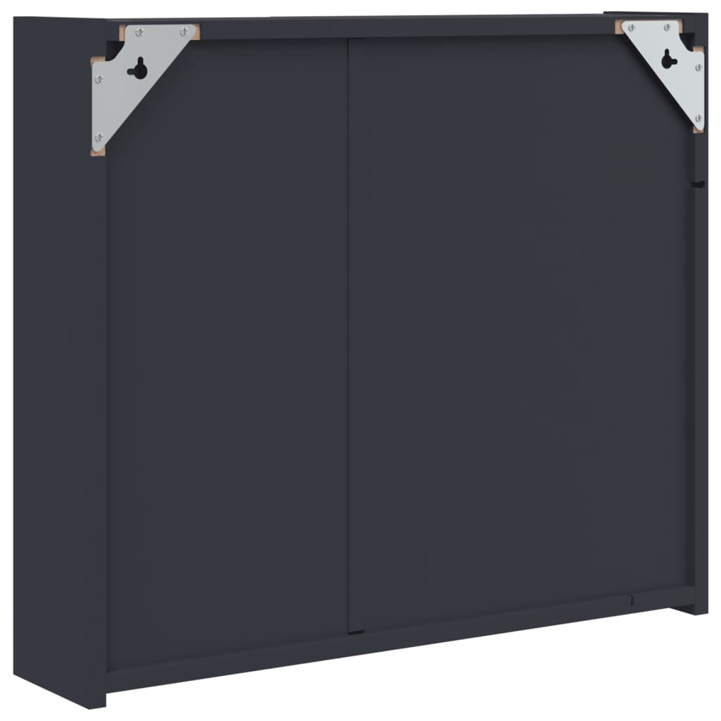 Spiegelschrank mit LED-Beleuchtung Grau 60x13x52 cm