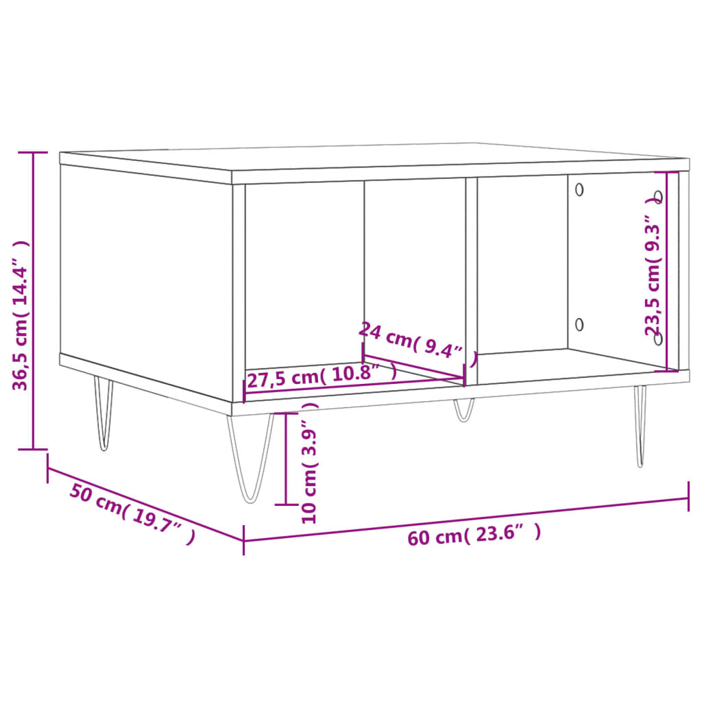 Couchtisch Betongrau 60x50x36,5 cm Holzwerkstoff