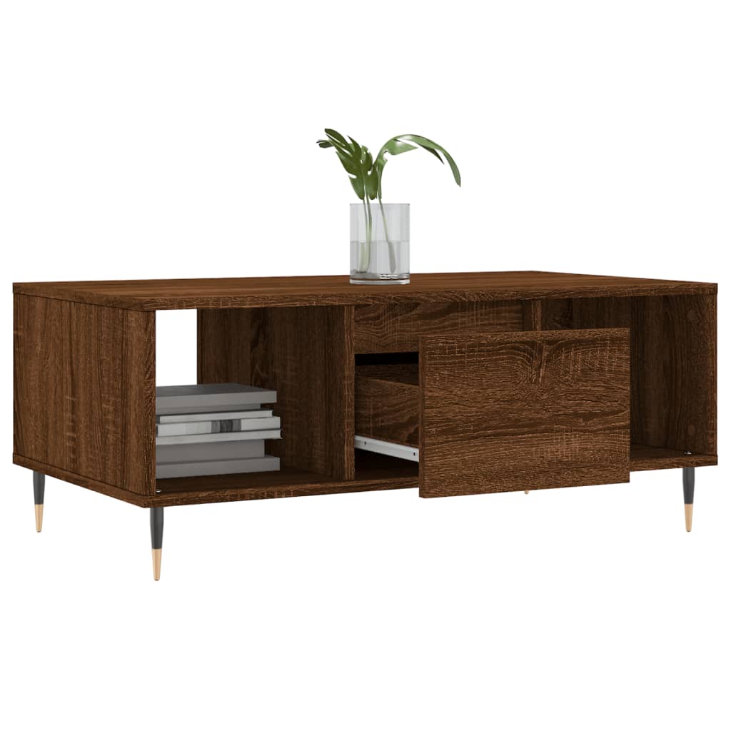 Couchtisch Braun Eichen-Optik 90x50x36,5 cm Holzwerkstoff