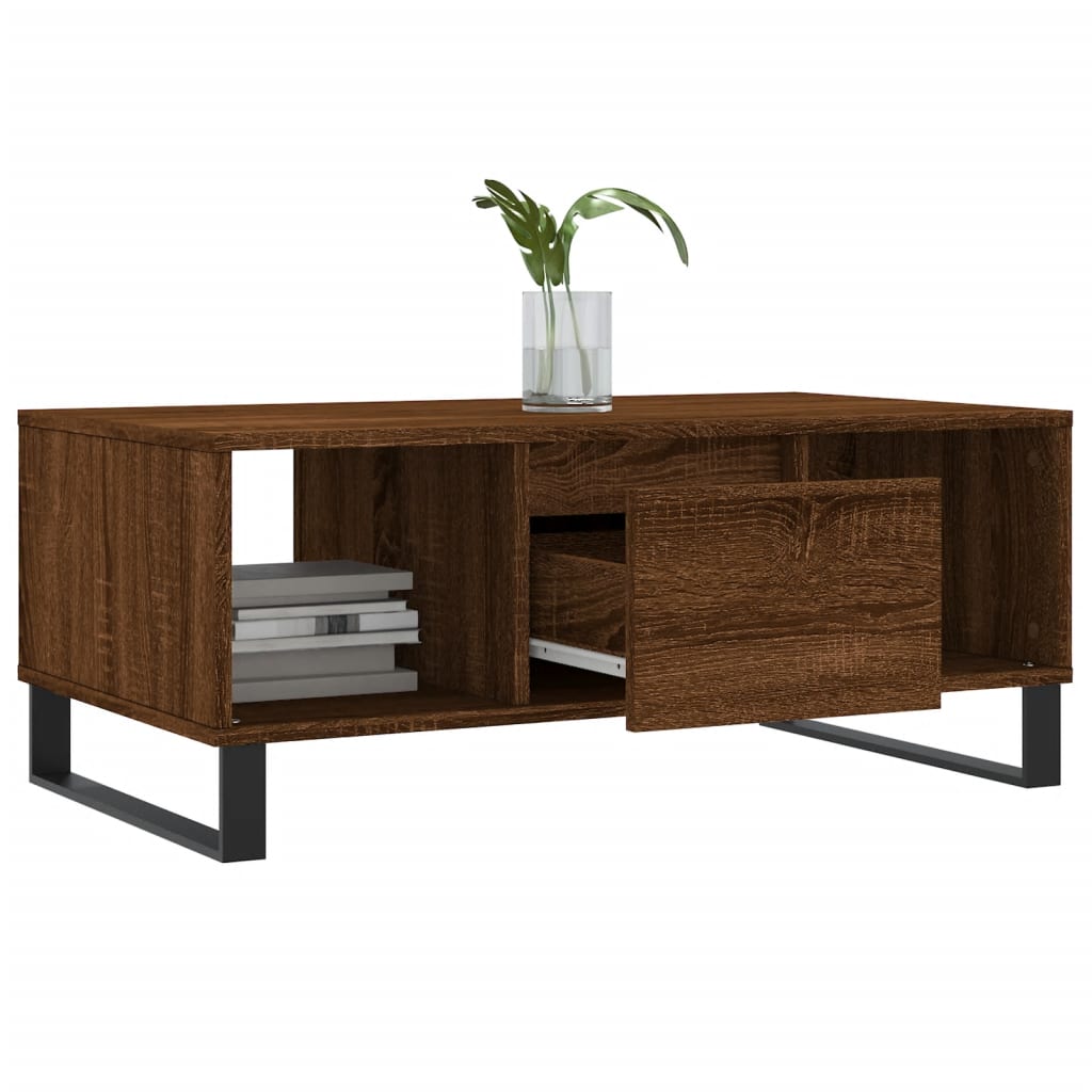 Couchtisch Braun Eichen-Optik 90x50x36,5 cm Holzwerkstoff