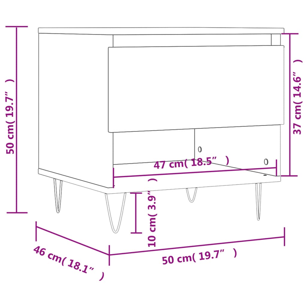 Couchtisch Grau Sonoma 50x46x50 cm Holzwerkstoff