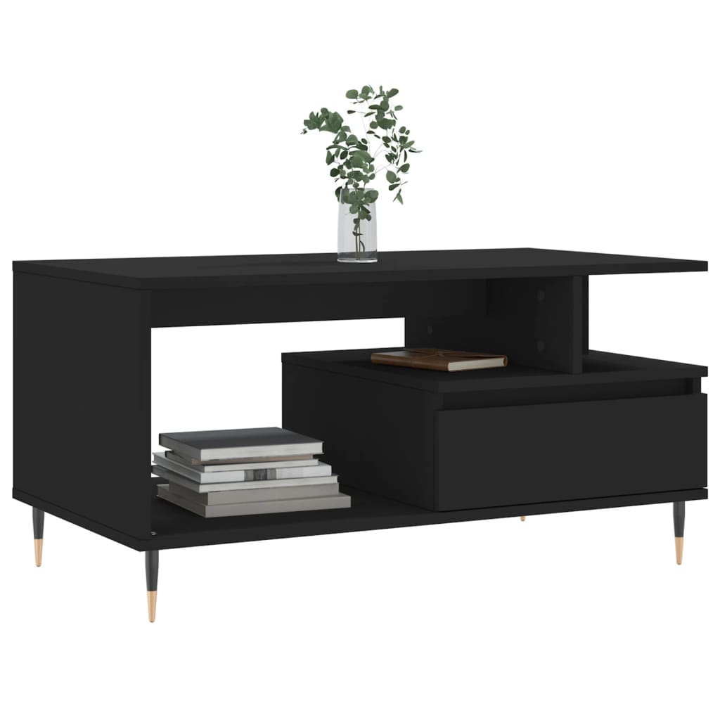 Couchtisch Schwarz 90x49x45 cm Holzwerkstoff