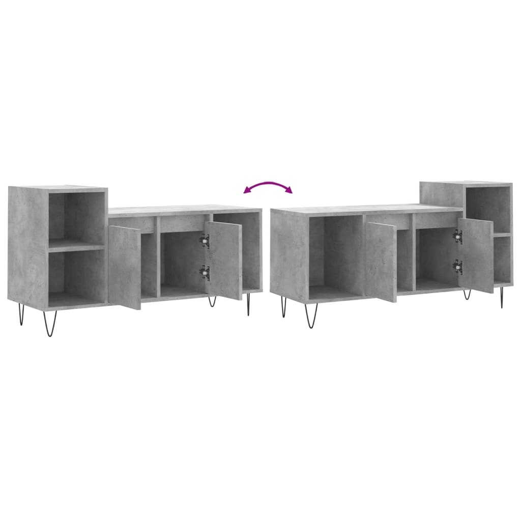 TV-Schrank Betongrau 100x35x55 cm Holzwerkstoff