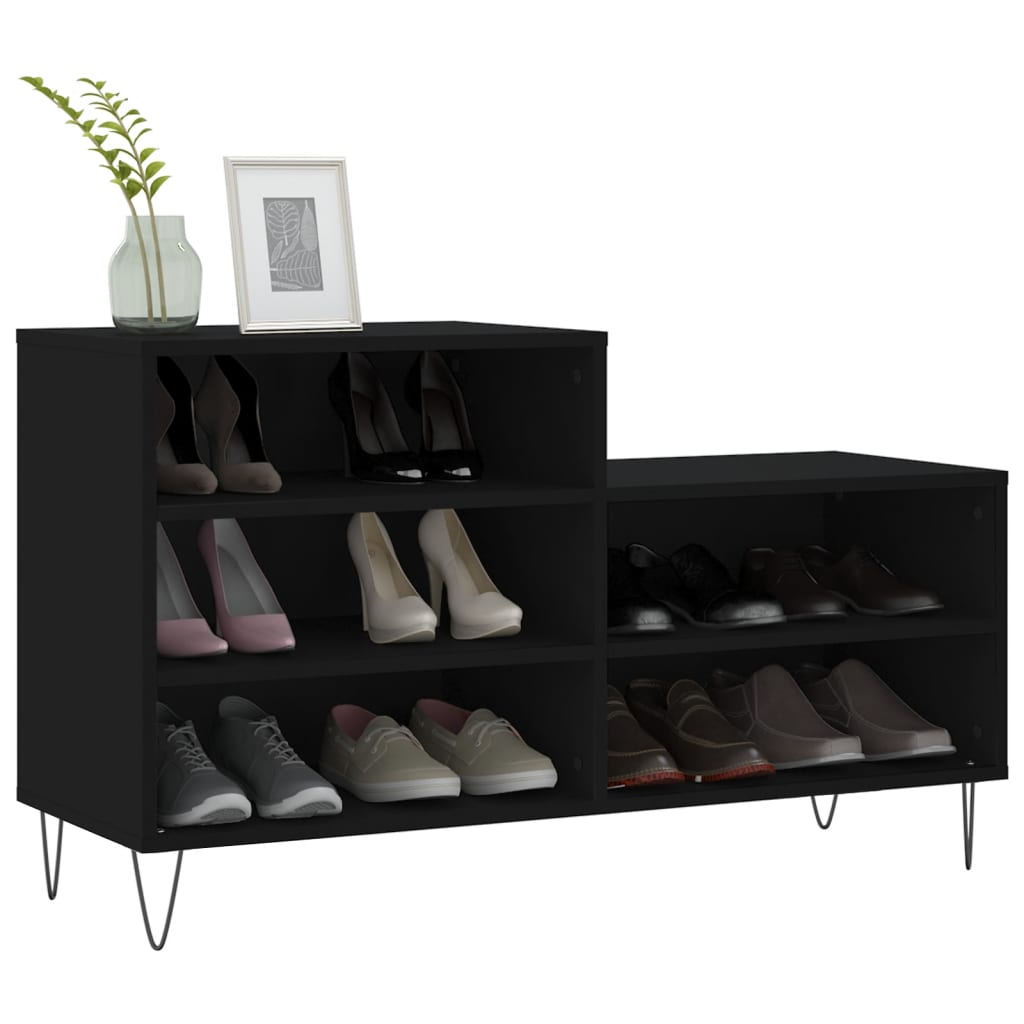 Schuhregal Schwarz 102x36x60 cm Holzwerkstoff