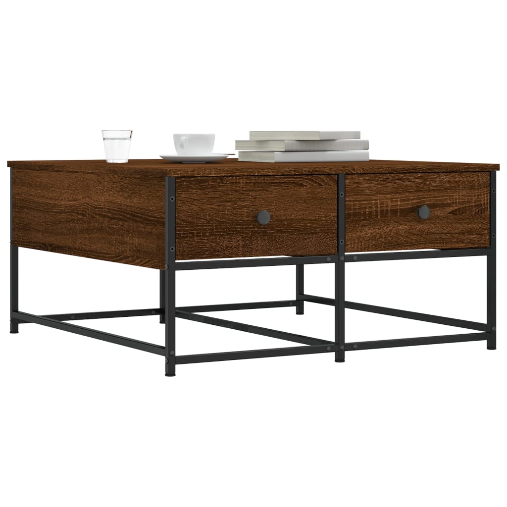 Couchtisch Braun Eichen-Optik 80x80x40 cm Holzwerkstoff