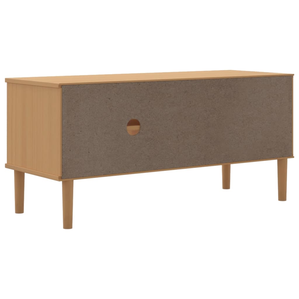 TV-Schrank SENJA Rattan-Optik Braun 106x40x49 cm Kiefernholz