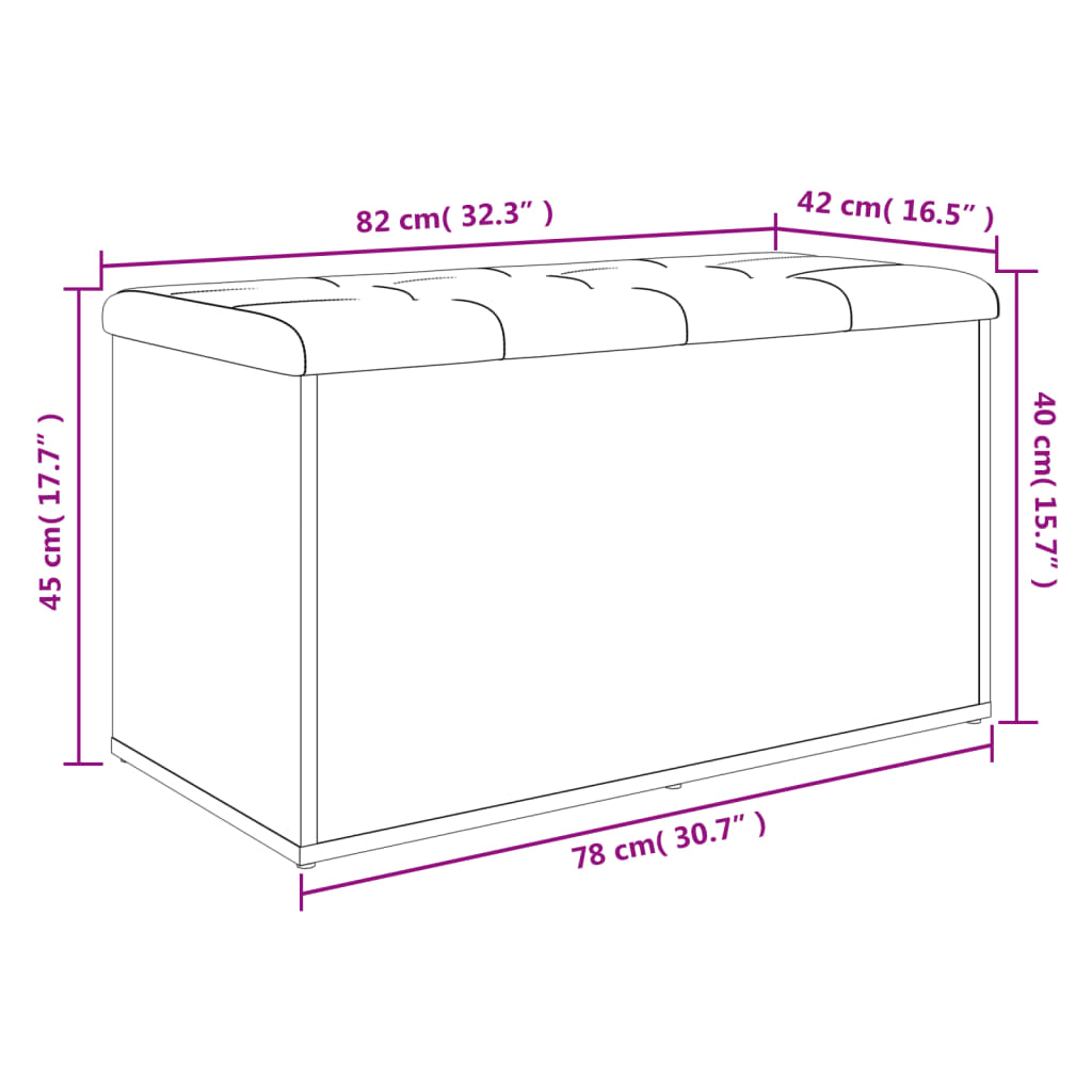 Sitzbank mit Stauraum Sonoma-Eiche 82x42x45 cm Holzwerkstoff