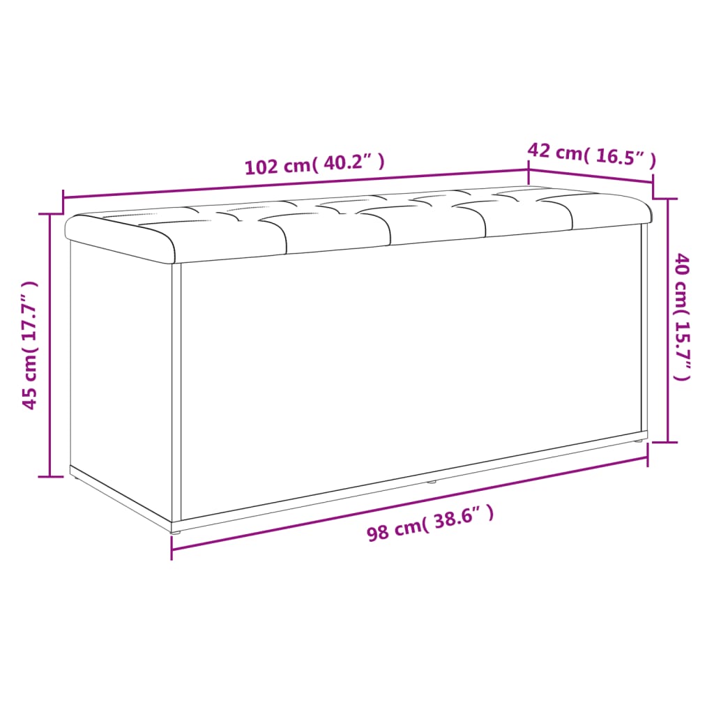 Sitzbank mit Stauraum Weiß 102x42x45 cm Holzwerkstoff