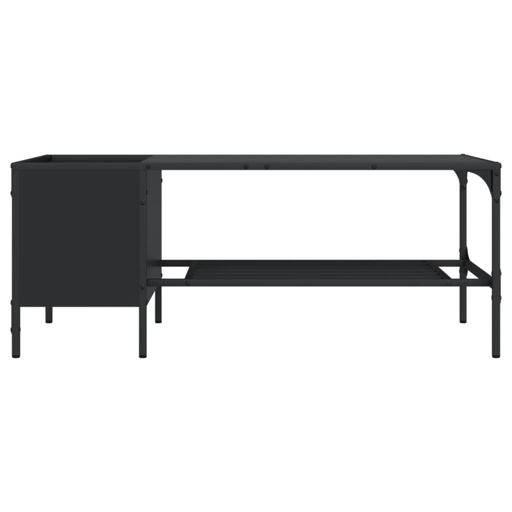 Couchtisch mit Regal Schwarz 100x51x40 cm Holzwerkstoff