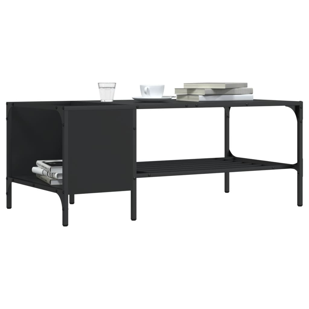 Couchtisch mit Regal Schwarz 100x51x40 cm Holzwerkstoff