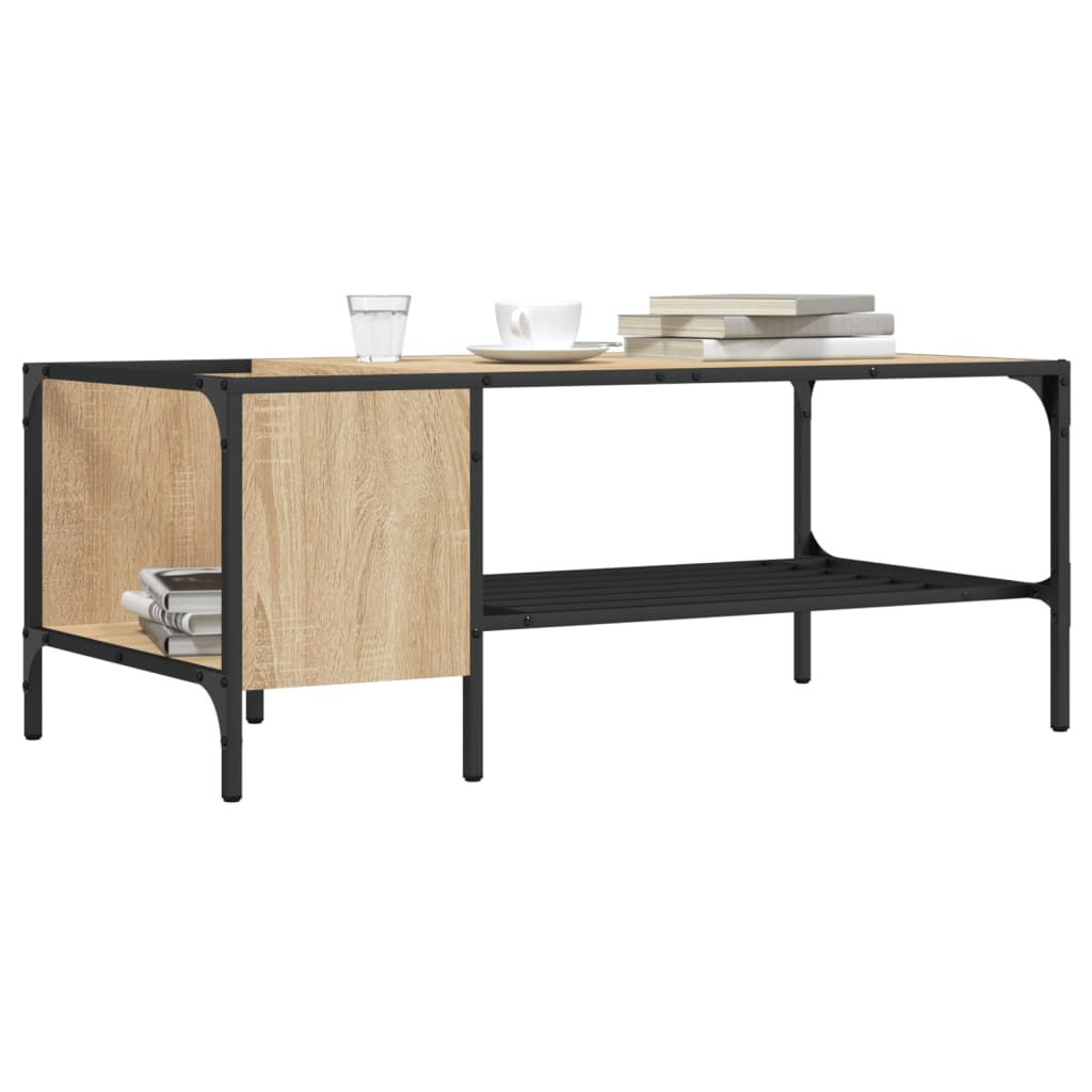 Couchtisch mit Regal Sonoma-Eiche 100x51x40 cm Holzwerkstoff