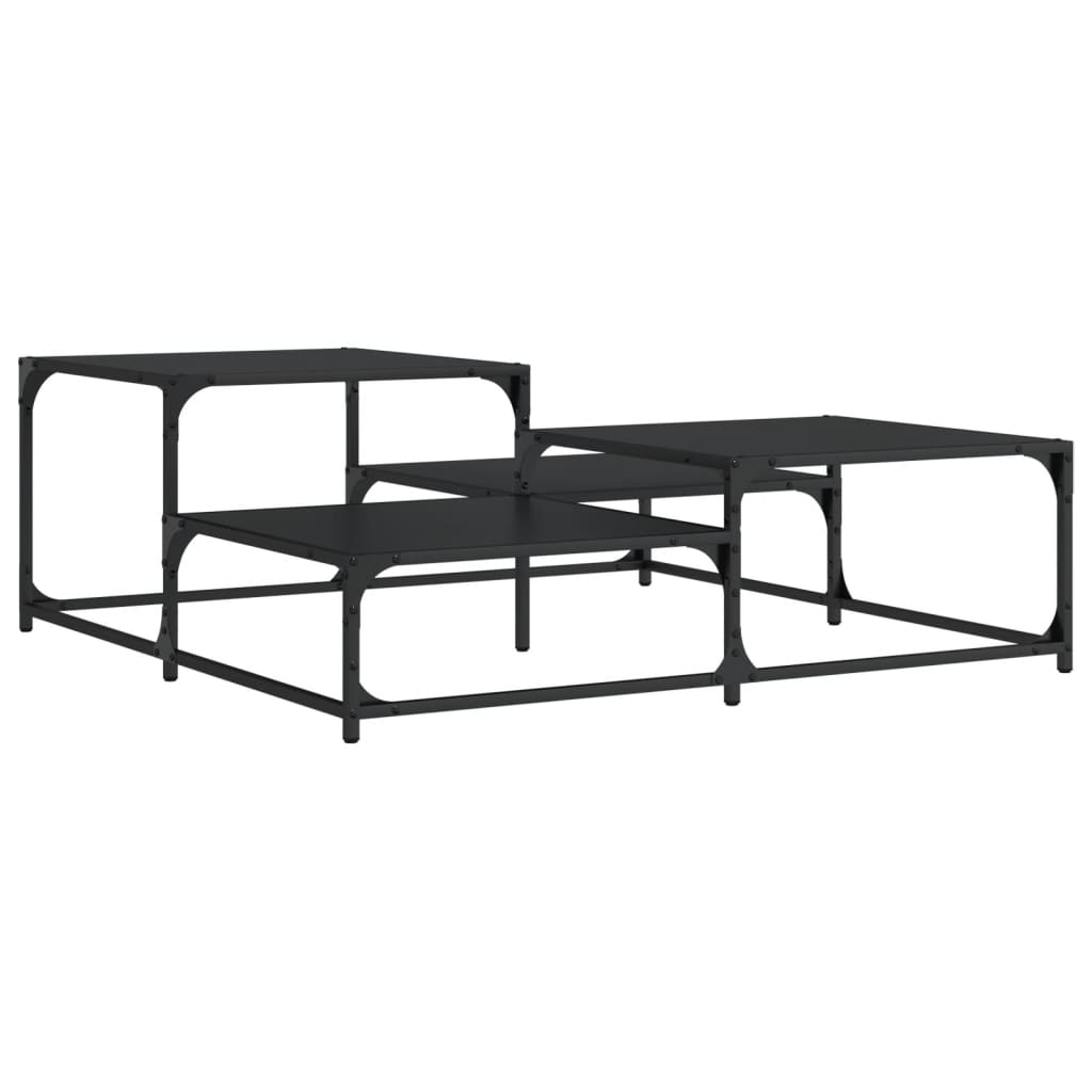 Couchtisch Schwarz 107x107x40 cm Holzwerkstoff