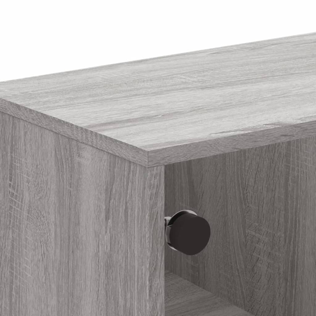 TV-Schrank mit Glastüren Grau Sonoma 102x37x50 cm