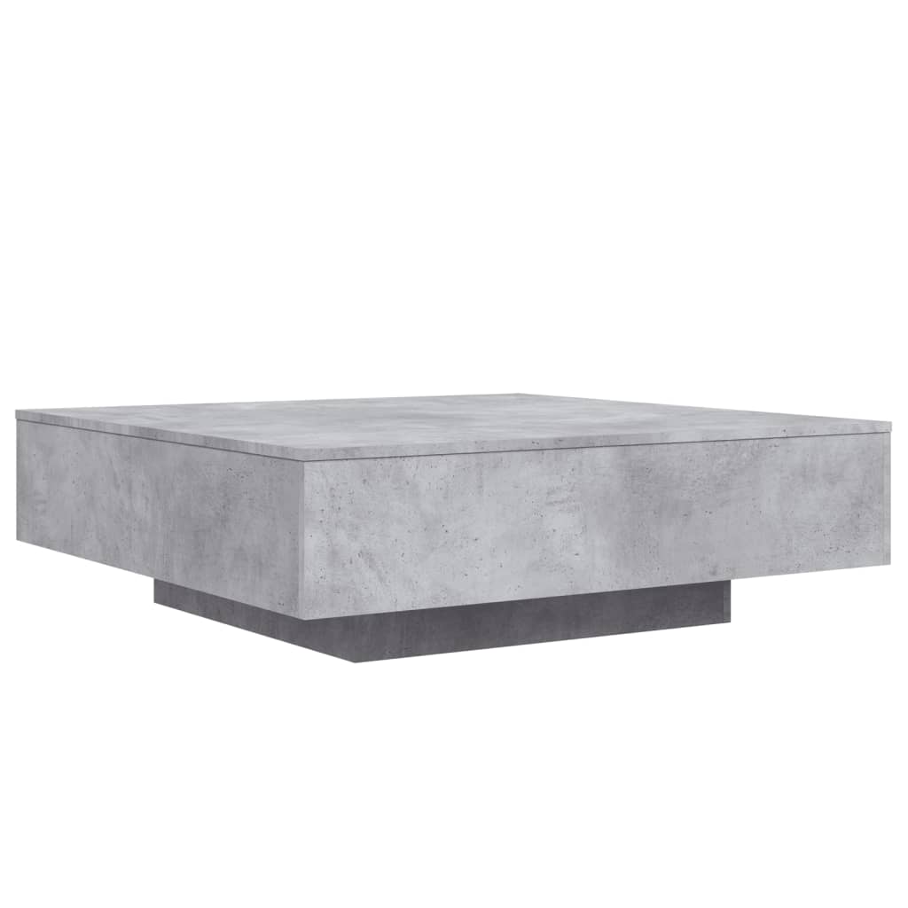 Couchtisch mit LED-Leuchten Betongrau 100x100x31 cm