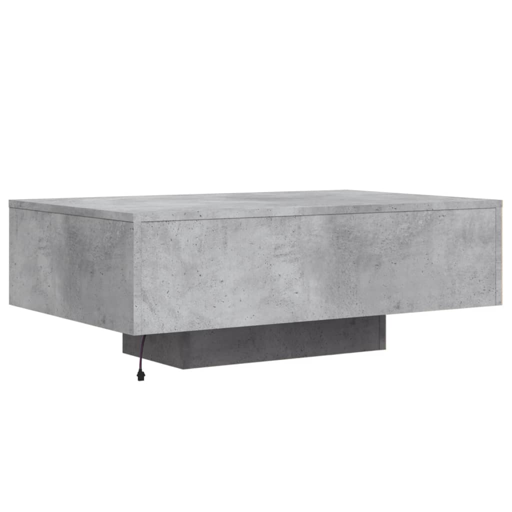 Couchtisch mit LED-Leuchten Betongrau 85x55x31 cm