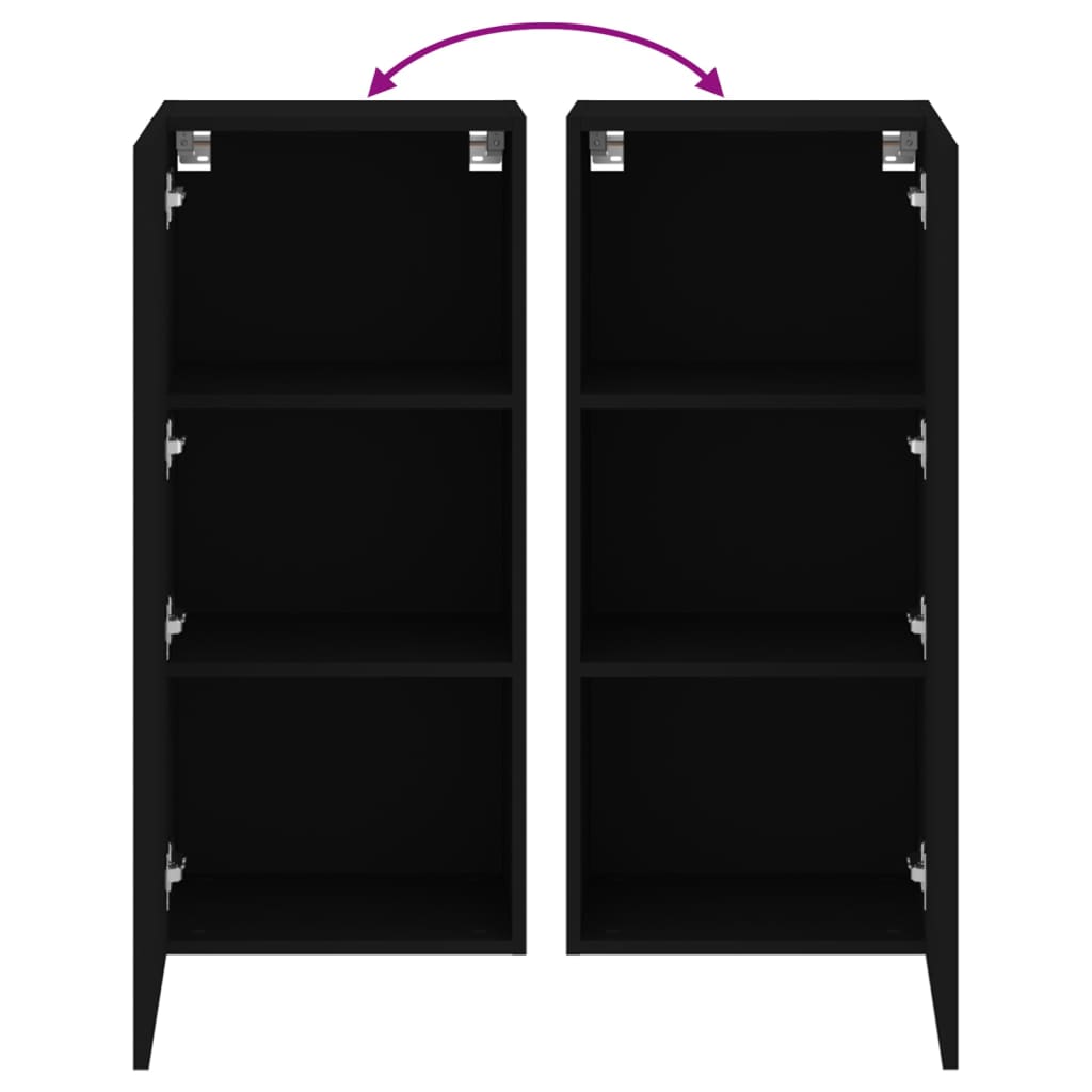 TV-Wandschrank Schwarz 40,5x30x90 cm Holzwerkstoff